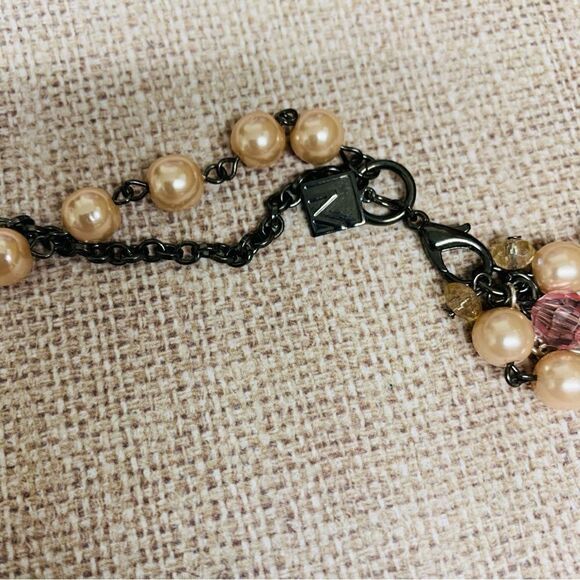 CM Gunmetal Pink Pearl Chain Layered Owl Necklace‎ - Picture 3 of 3